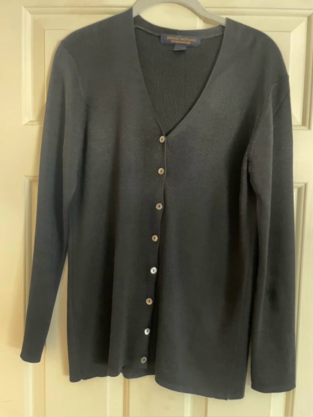 Brooks brothers black silk cardigan medium